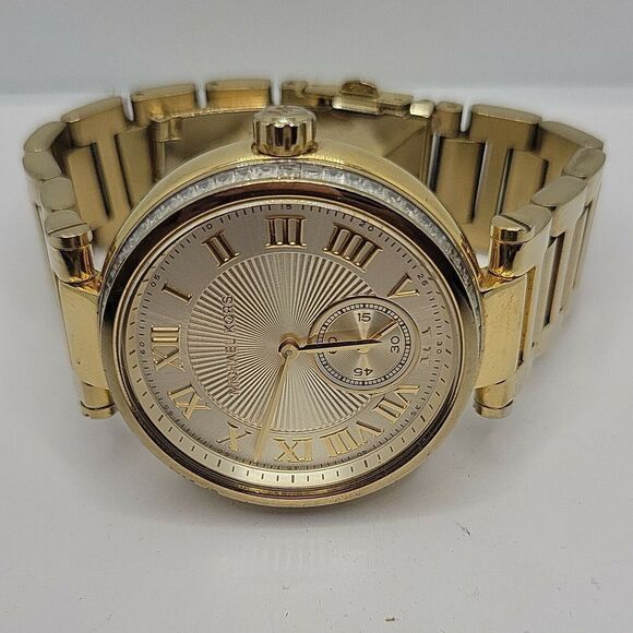 Michael Kors MK5867 Women's Stainless Steel Analog Champagne Dial Watch BC879 - Picture 6 of 10